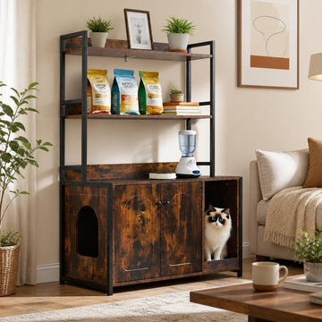 Large Litter Box Enclosure with Storage Shelves