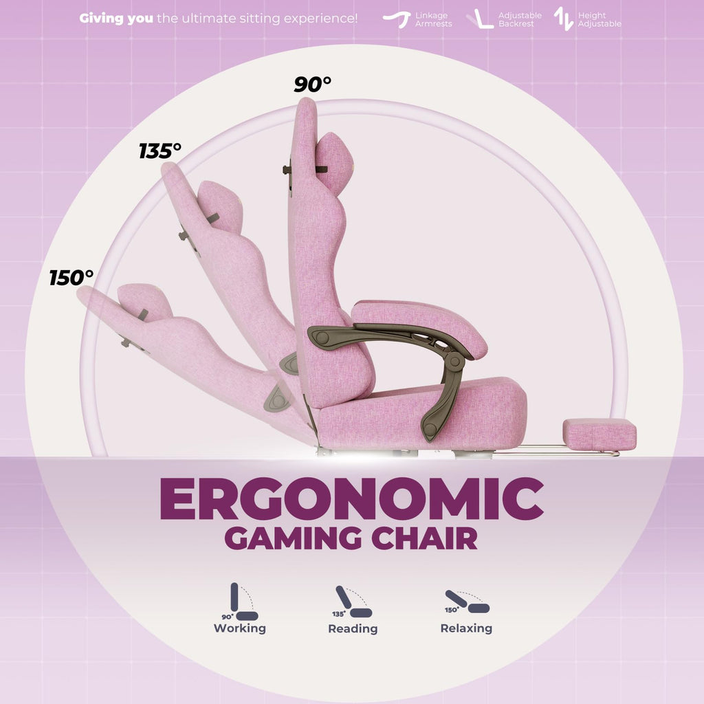 Big and Tall Gaming Chair with Pocket Spring Cushion, High Back Ergonomic Computer Chair with Footrest for Adults