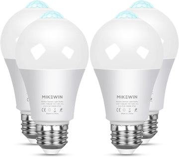 Motion Sensor Light Bulbs, 100W Eq., E26, 110-130V, 5000K, 4Pack