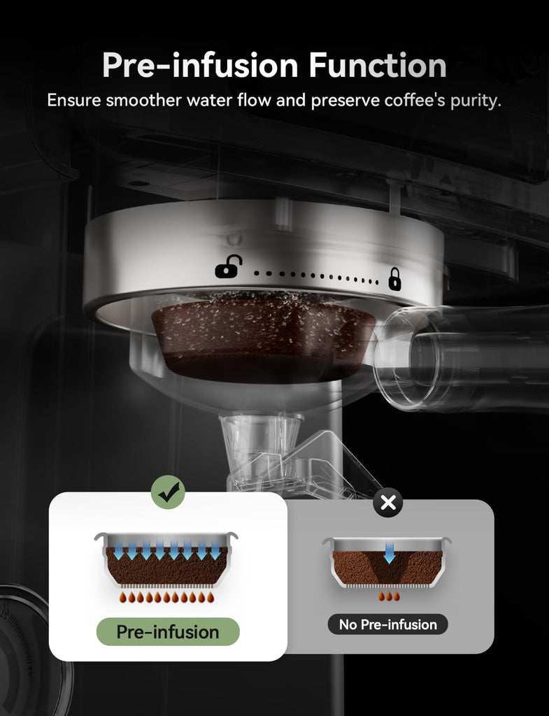 Professional Retro Espresso Machine with 58mm Portafilter, Green