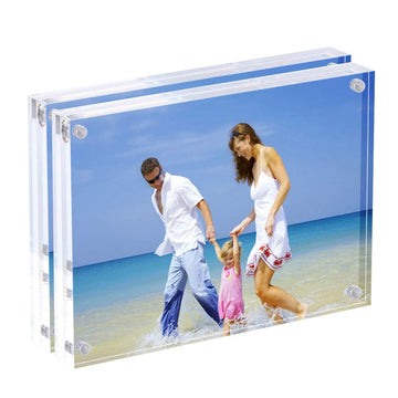 5x7 Acrylic Picture Frame 2 Pack, Frameless Clear Photo Frames
