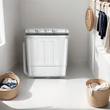 Portable Washing Machine, 18lbs Compact Laundry Washer, Free Drying Rack & 10 Hangers, 11lbs Wash & 7lbs Spin Dry
