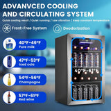 Mini Fridge 130 Can Beverage Refrigerator Cooler, 3.2 Cu.Ft Drink Fridge forSoda