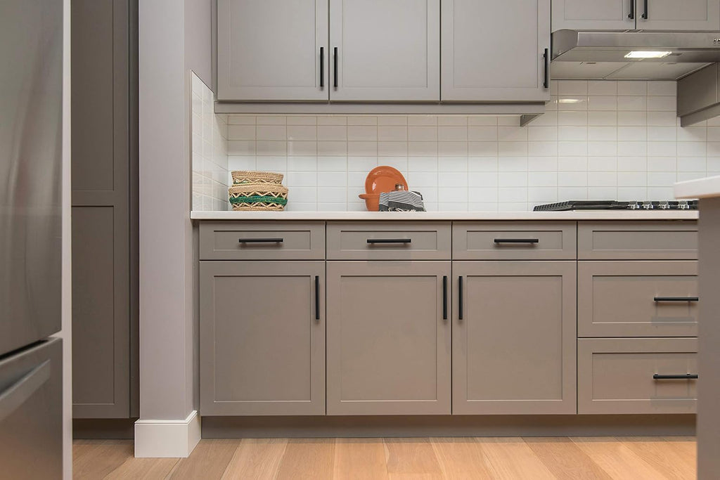 Cabinet Pulls,7.38" Length, 5" Hole Center,Matte Black,40 Pack