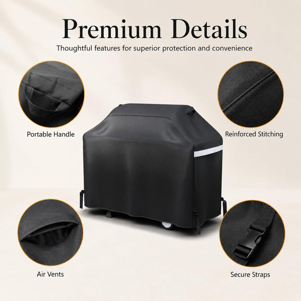 Waterproof Grill Cover 55 Inch for Outdoor Grill | Fits Weber, Char-Broil, Nexgrill, Monument, Dyna-Glo and More