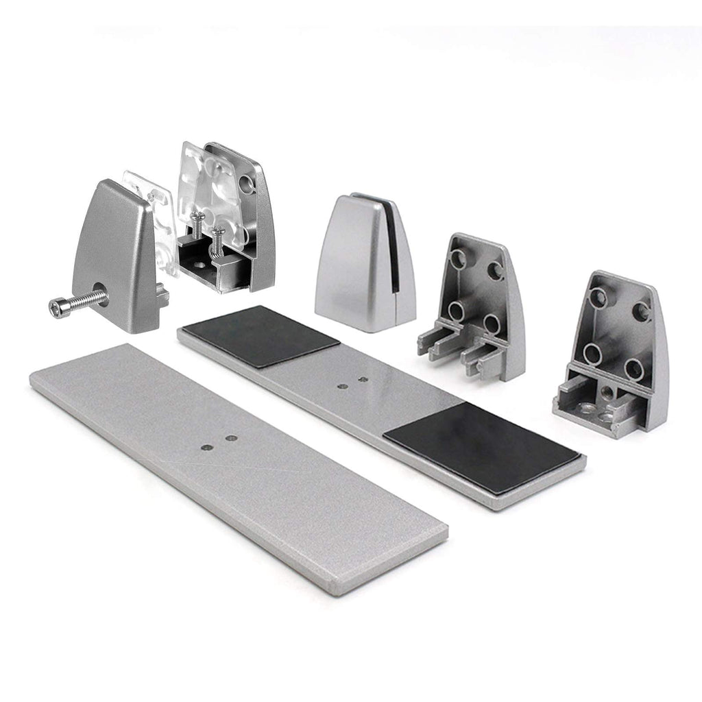 2 Pcs Sneeze Guard Clamp, Bracket Sneeze Guard Shield Base for Countertops, Stick On Heavy Duty Auminum Partition