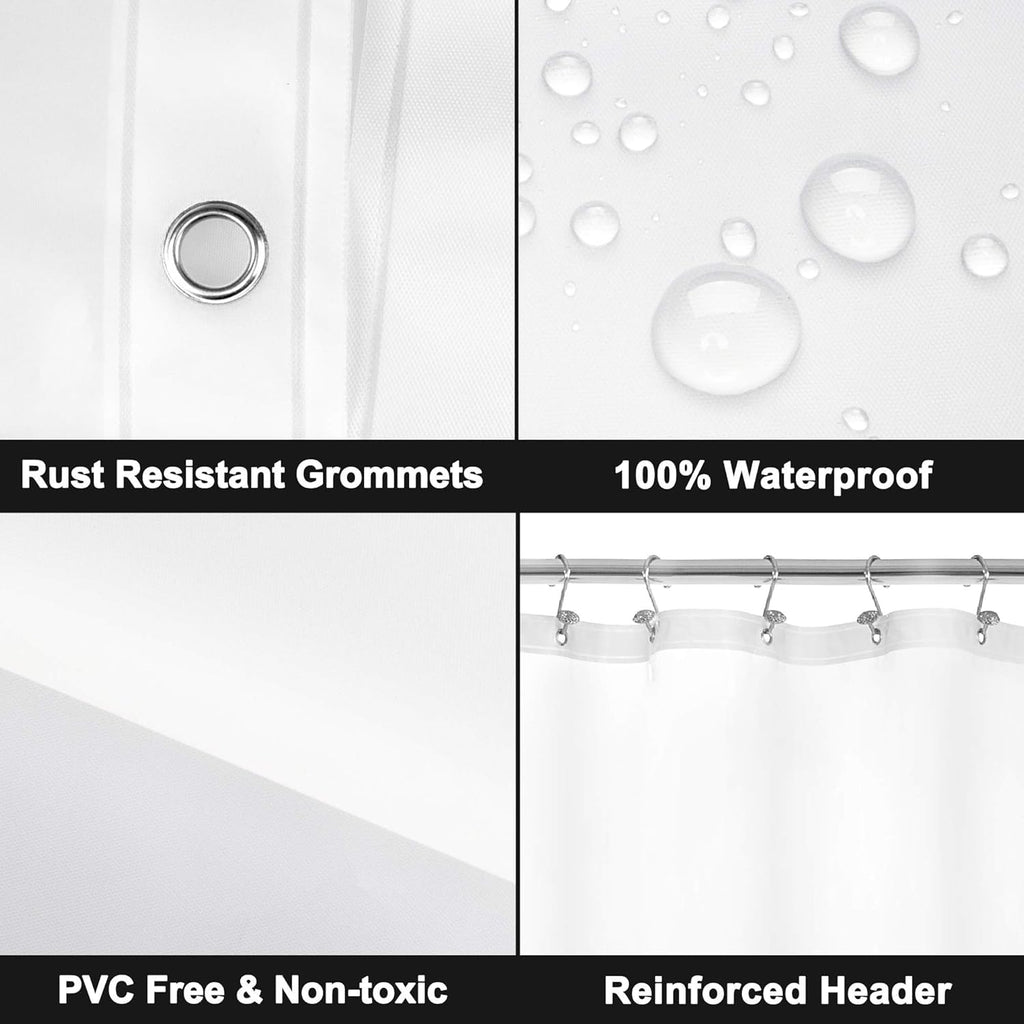 Super Long Shower Curtain Liner, Frost, 72x108