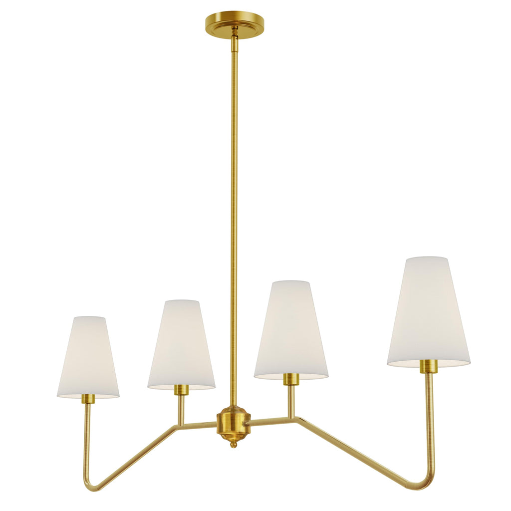 Linear Kitchen Island Light Fixture Gold and White Shade