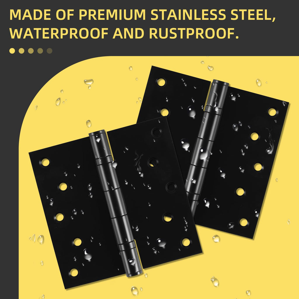 5 Inch Stainless Steel Door Hinges, Heavy Duty Commercial Door Hinges Ball Bearing Hinges for Exterior & Interior