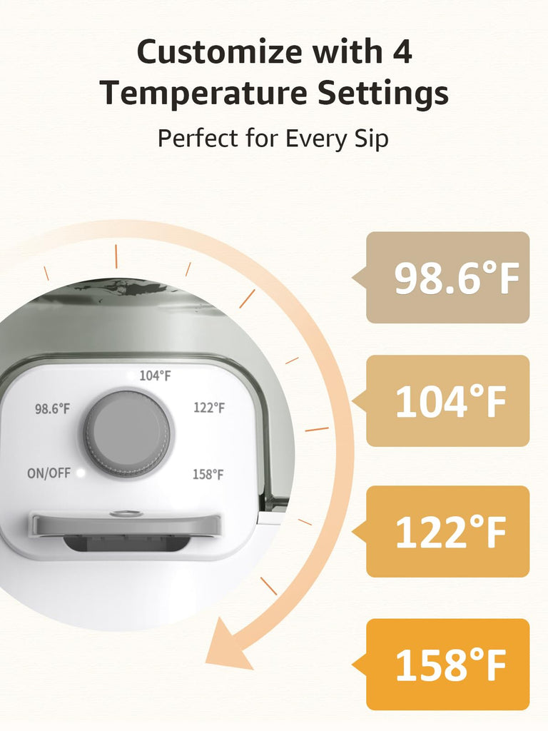 Instant Baby Bottle Warmer with Night Light, Precise 4-Temp Control