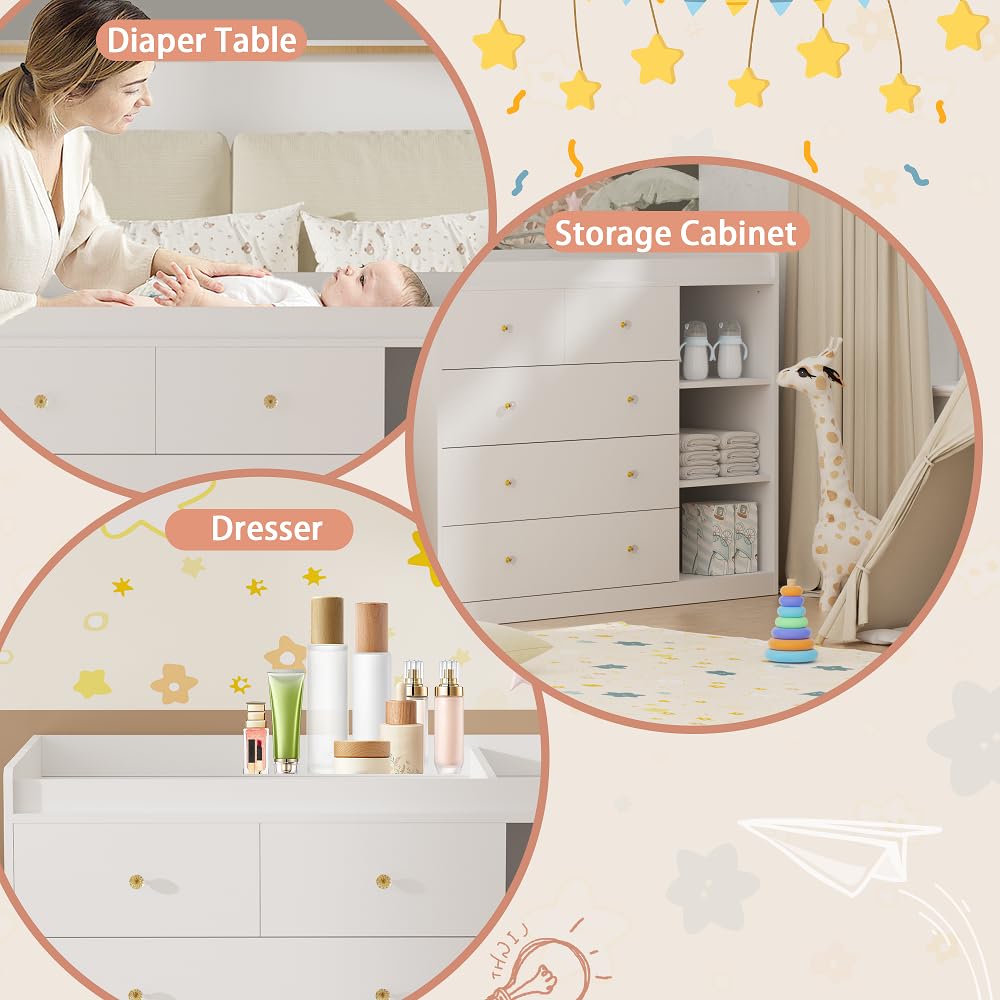 Baby Changing Table Dresser Diaper Change Table with 5 Drawers for Infant