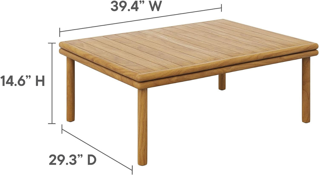 Wren Teak Wood Outdoor Patio 4 Piece Furniture Set in Natural Flint Gray