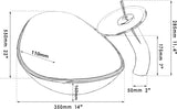 22 Inch Bathroom Vessel Sink with Waterfall Faucet and Pop-Up Drain Combo,Clear Glass Sink Bowl Above Counter Oval