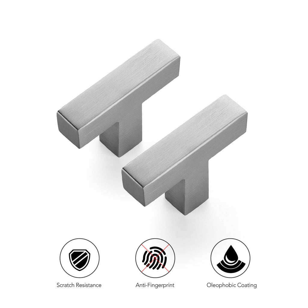 Brushed Nickel Square Cabinet Handles & Pulls,2 Inch Length,30 Pack
