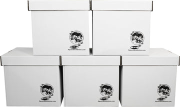 Durable Set of 5 12 inch Vinyl Record Storage Boxes - Heavy-Duty Cardboard Construction with Removable Lid - Holds Up