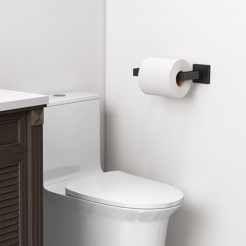 Toilet Paper Holder Matte Black, Wall Mounted Pivoting