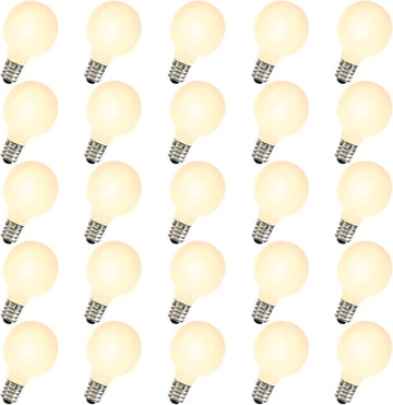 G40 Outdoor Globe Replacement Bulbs with Frosted White, 5 watts /110 volts/E12 Base