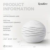 8.7" Modern Ceramic Table Lamp, Fully Dimmable Modern Bedside Lamps and Nightstand, White Translucent Ceramic Shade
