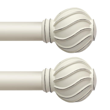White Curtain Rods Set 2 Pack for Windows 72 to 144 Inch Long