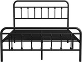 Metal Full Bed Frame - Modern Minimalist Victorian Style with Headboard/Footboard