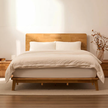 Hako G1 Queen Solid Wood Platform Bed with Tool-Free Assembly