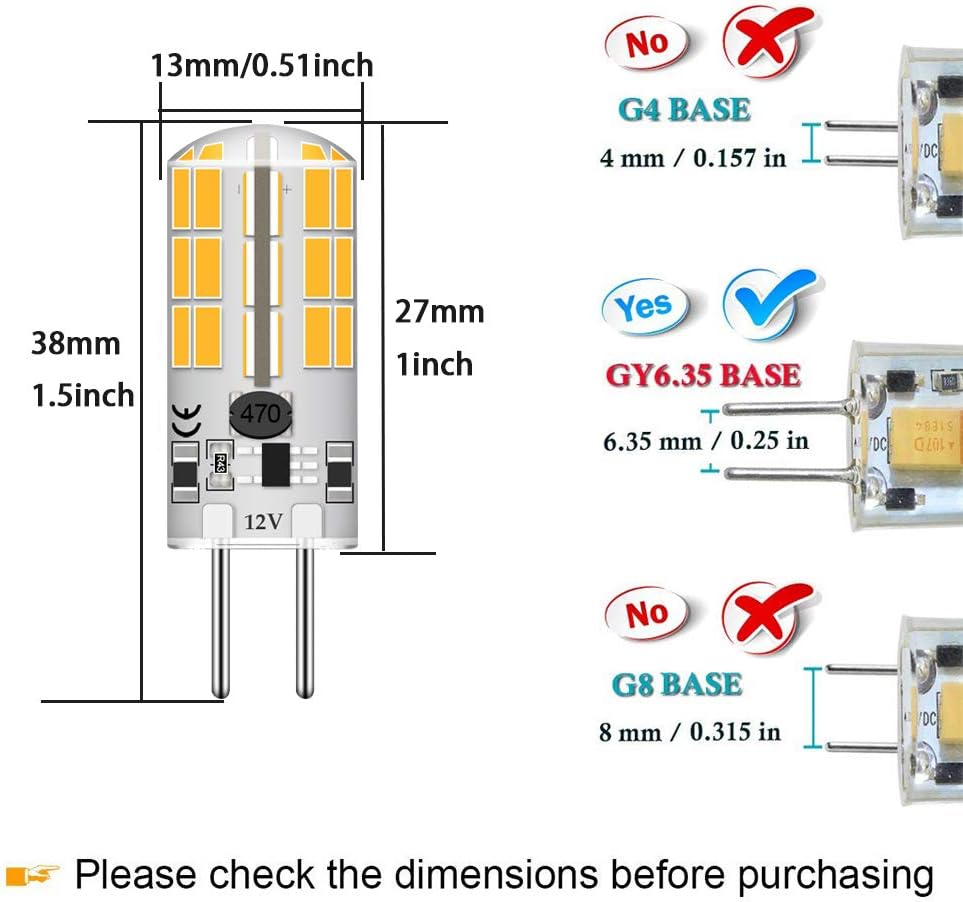 G6.35 Bi-pin Base LED Bulb 4Watt AC DC 12V Silica Gel Crystal Warm White 2700k-3000K Landscape Lighting,JC