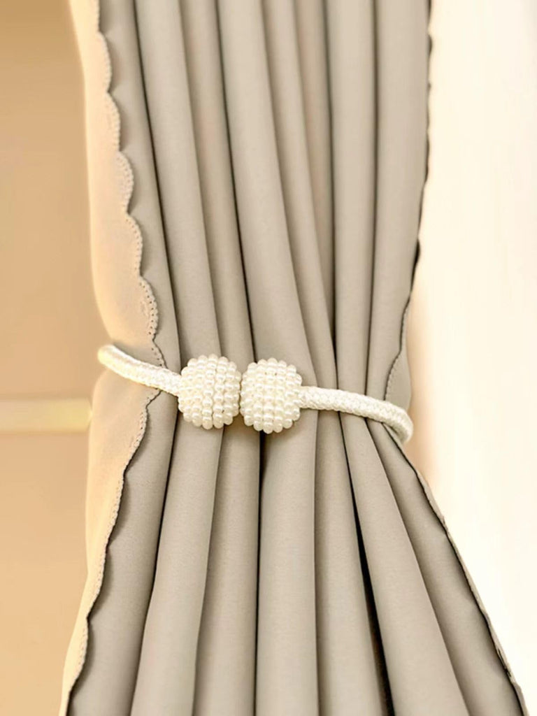 Magnetic Curtain Tiebacks,Decorative Curtain Tiebacks Buckles Holdbacks Bedroom Office Curtain Decor (White) - 6 Pack