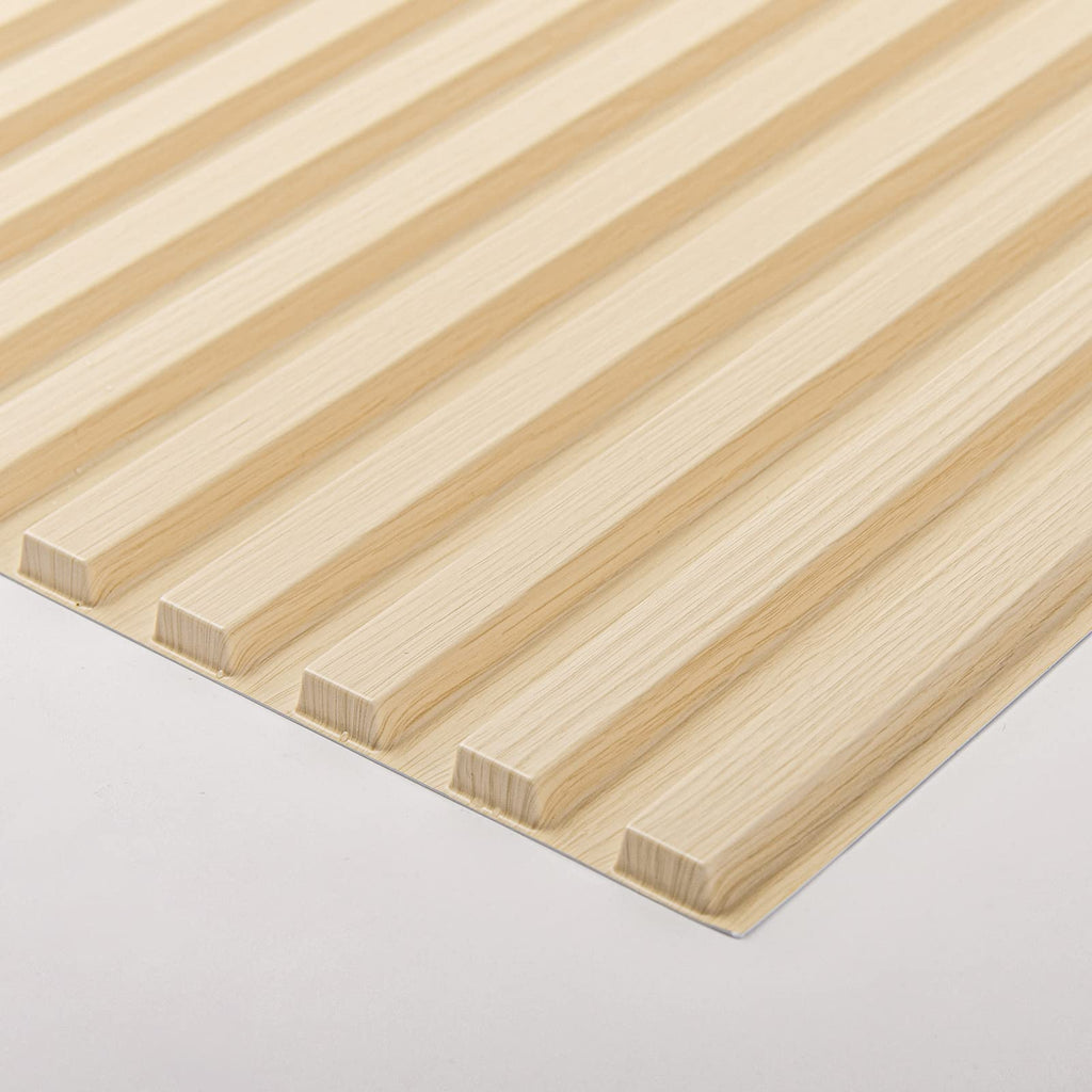 3D Fluted Textured Slat Wall Panels, 19.7 x 19.7 in, 12-Pack, Oak