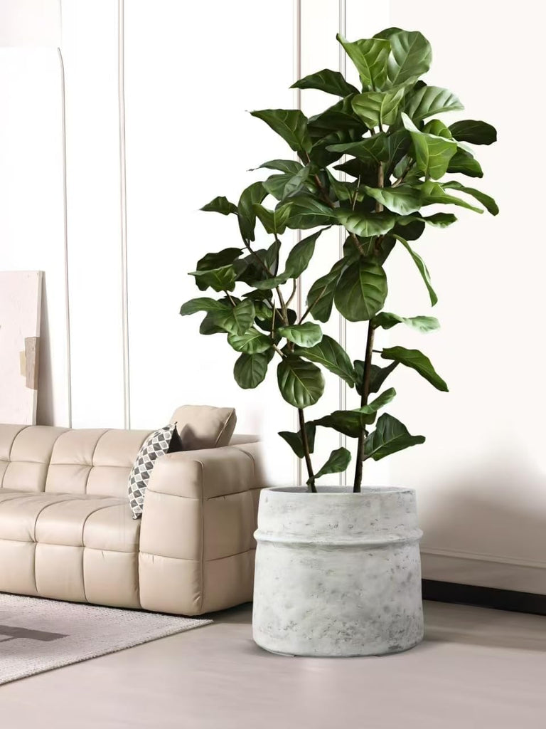 Craft flowerpots 18"+13"+9" Dia Round Concrete Planter Set of 3 Large Outdoor/Indoor Planter Pots Containers with