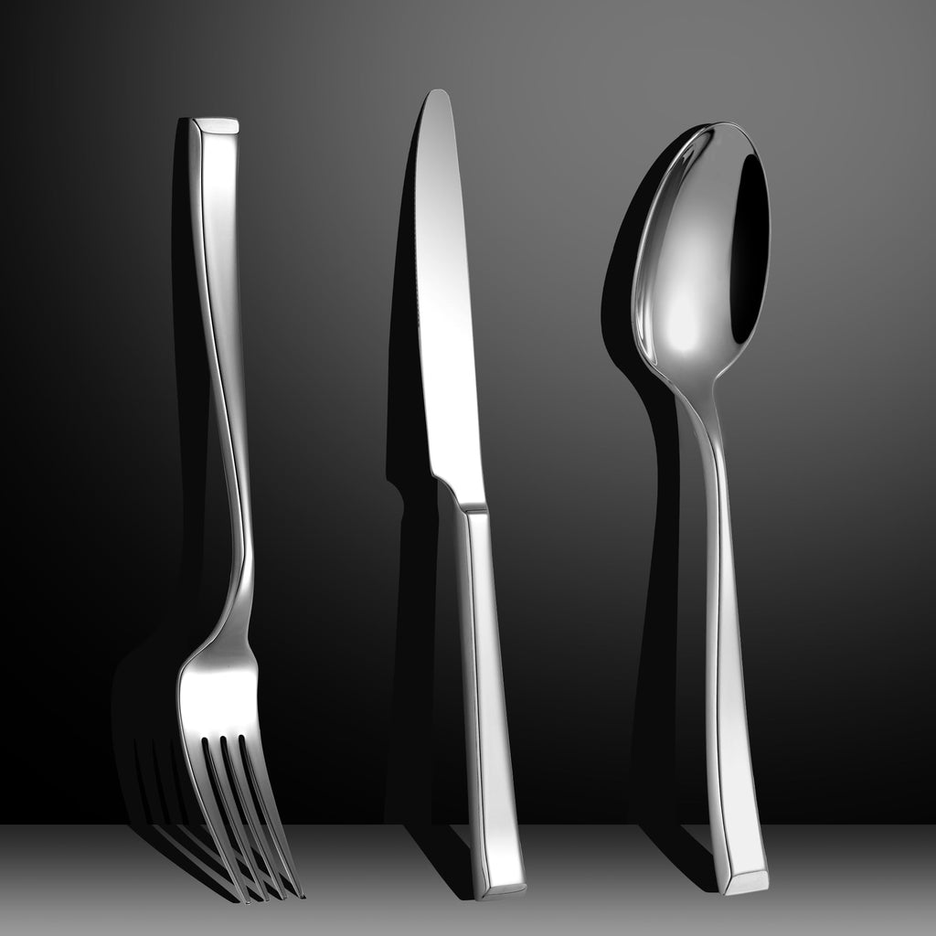 20-Piece Forged Silverware Set, Flatware Set for 4, 18/10 Premium Heavy Duty Stainless Steel Cutlery Set with Square