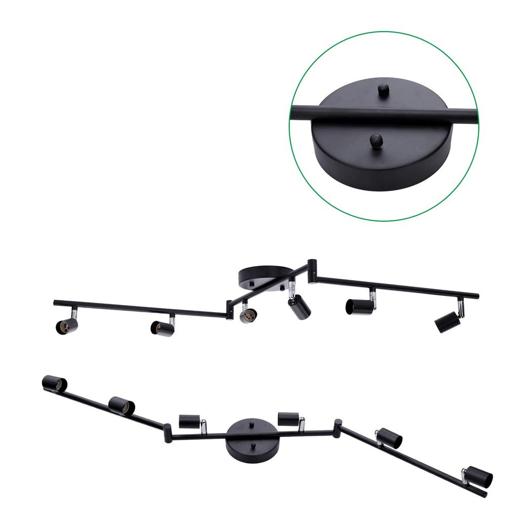 Adjustable Dimmable Track Lighting Kit, Flexible Foldable Arms, Matt Black Color Perfect,Hallyway Bed Room
