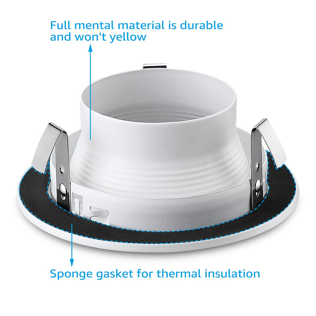 4 Inch Recessed Light Trim, White
