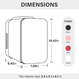 Portable Mini Fridge, 4L/6 Can Cooler and Warmer Compact Refrigerator for Skincare, Cosmetics, Beverage, Food, for