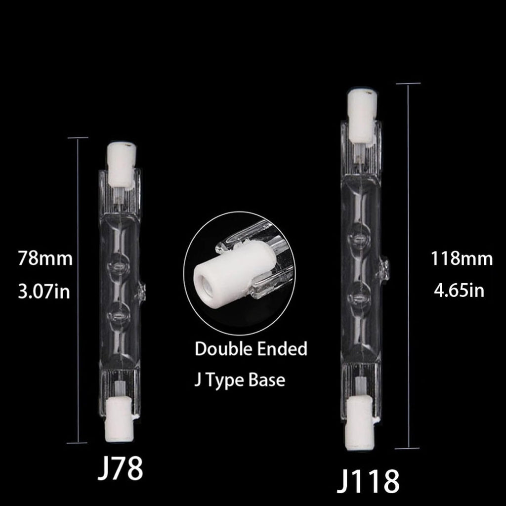 5PC R7S Halogen 118mm 300W 120V Tungsten T3 J Type 230V R7S 500W 118MM Halogen Light Bulbs Double Ended Floodlight