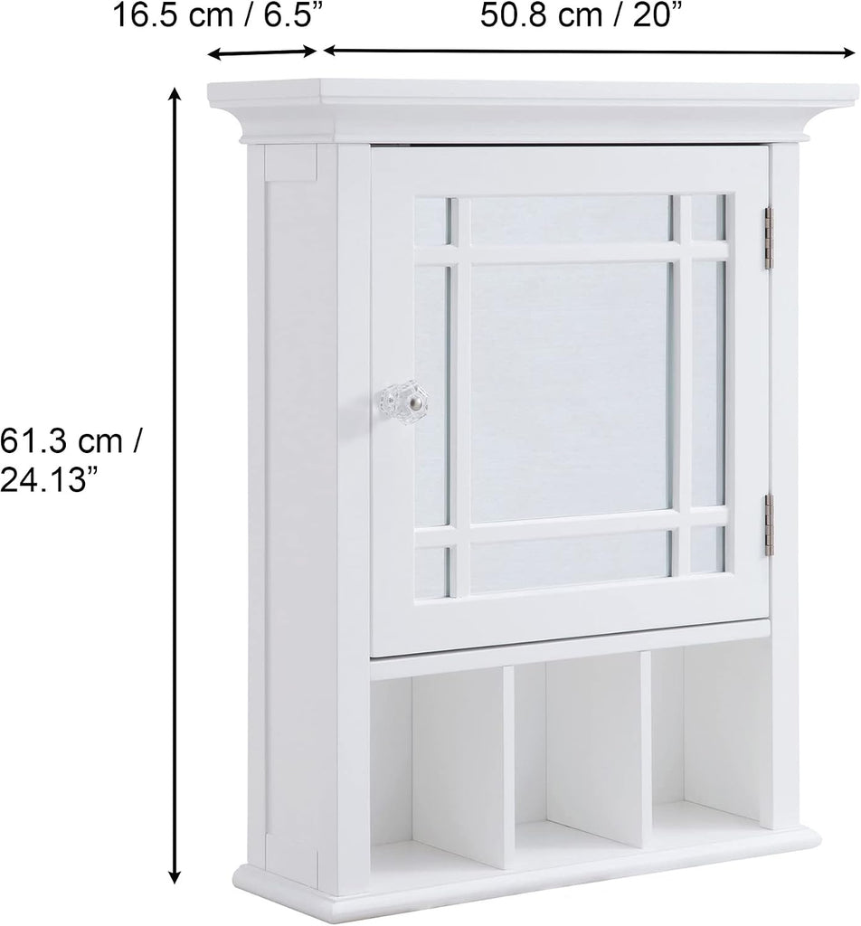 Neal Wooden Over The Toilet Bathroom Removable Wall Medicine Cabinet with 1 Adjustable Shelf 5 Storage Spaces 1
