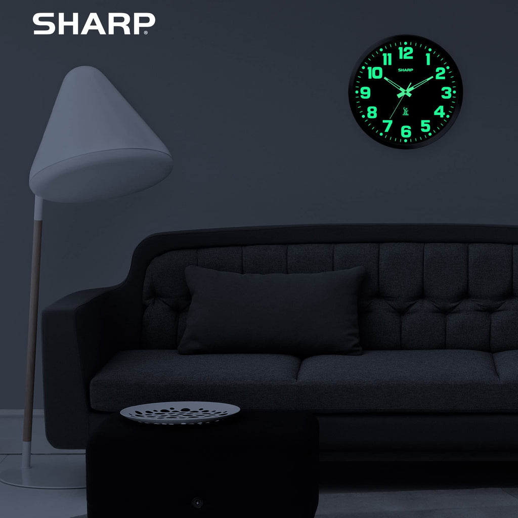 Inspired Nelson Style 12-Inch Atomic Wall Clock, Battery Operated, Glow in Dark