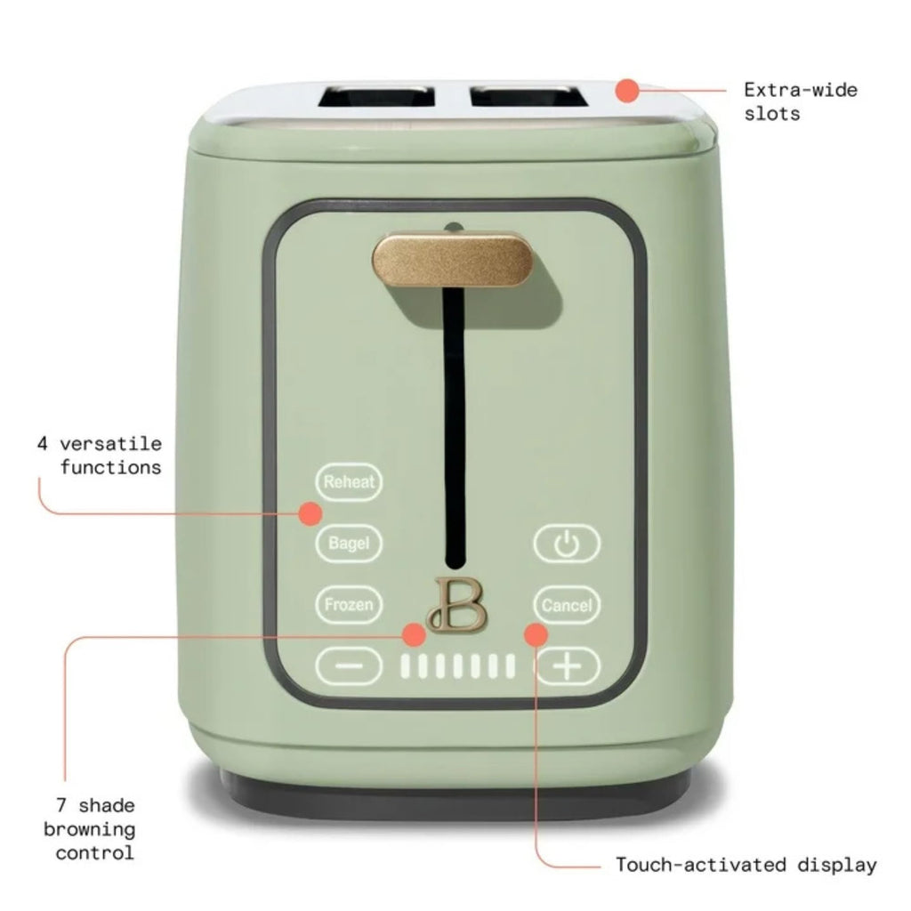 2 Slice Digital Toaster with Touch Control Panel, Adjustable Toast Shade Settings, Wide Bread Openings, Bagel &