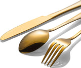 60-Pcs Gold Silverware Set - Stainless Steel Flatware Cutlery Set Service for 20
