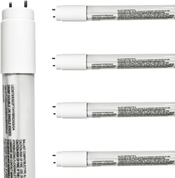 2Ft T8 LED Tube Light Bulb Type A+B Hybrid with Safe Shield Sleeve Single/Dual Ended Ballast Bypass 8W 900 Lumens