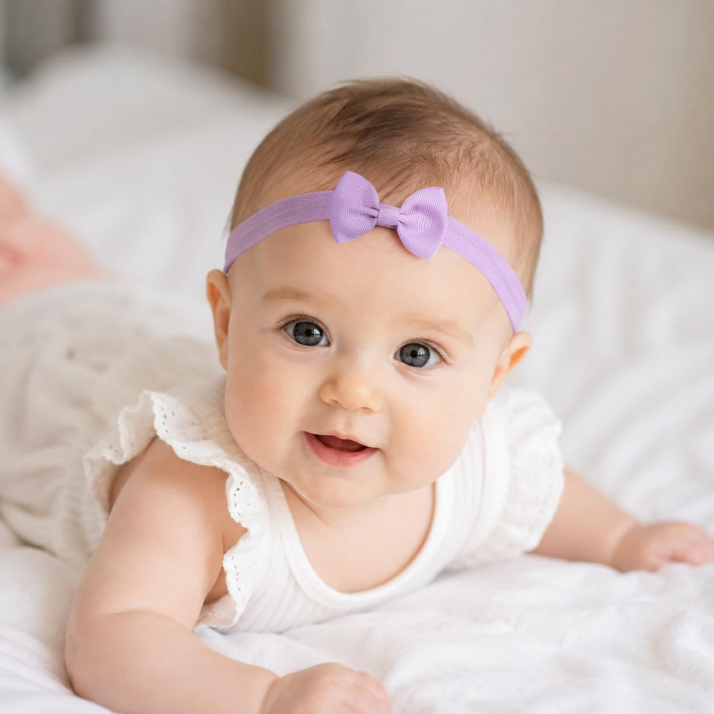 30 Colors Baby Bows Nylon Headbands 2.5Inch Small Grosgrain Ribbon Hair Bow