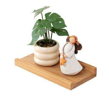 Oak Floating Shelves for Wall 12 Inch (Width 4"), Natural Wood Wall Shelves Display Picture Ledge Shelf Bedroom