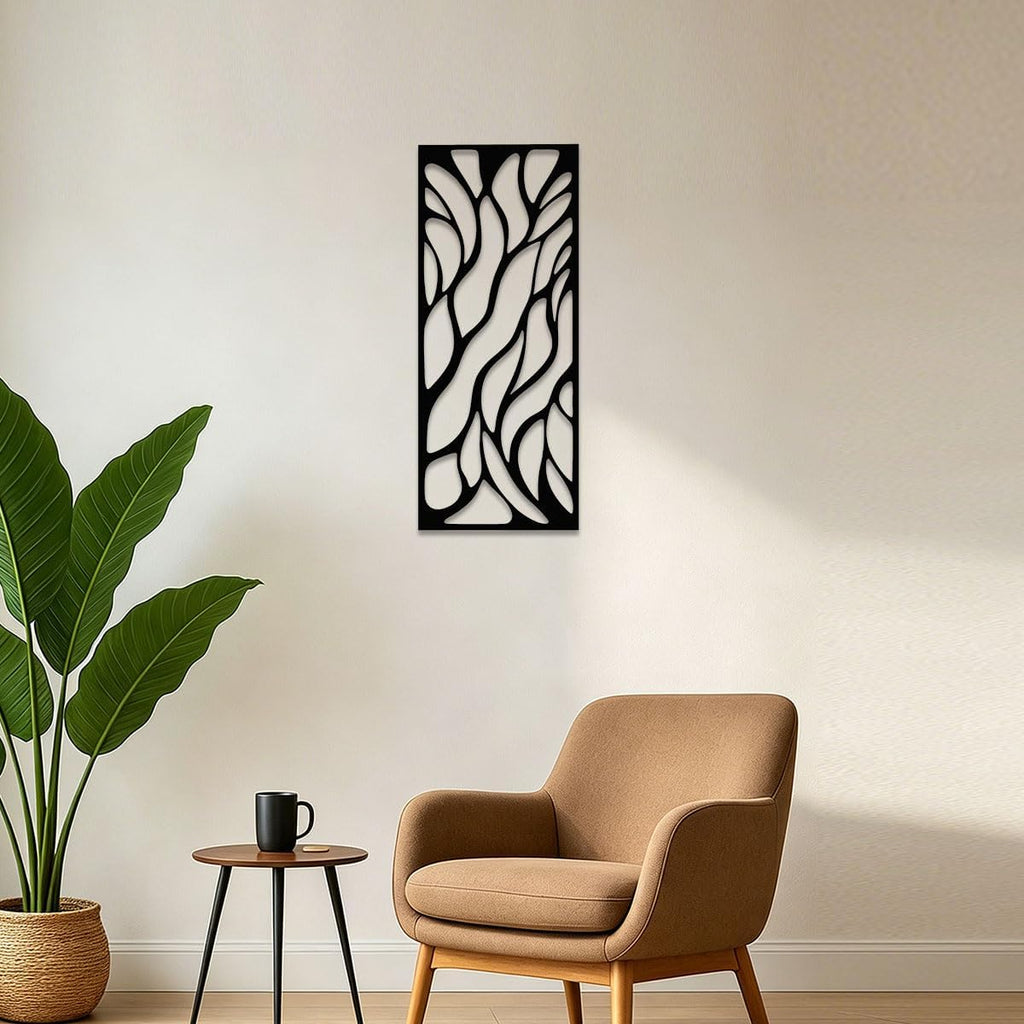 Abstract Wavy Organic Pattern Metal Wall Art Metal Outdoor Decor Metal Signs Modern Minimalist Elegant Wall