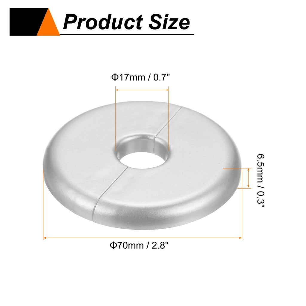 2pcs Wall Split Flange 17mm/0.7" Self-Adhesive Plumbing Cover Plates ABS Plastic Round Escutcheon Plate Buckle Design