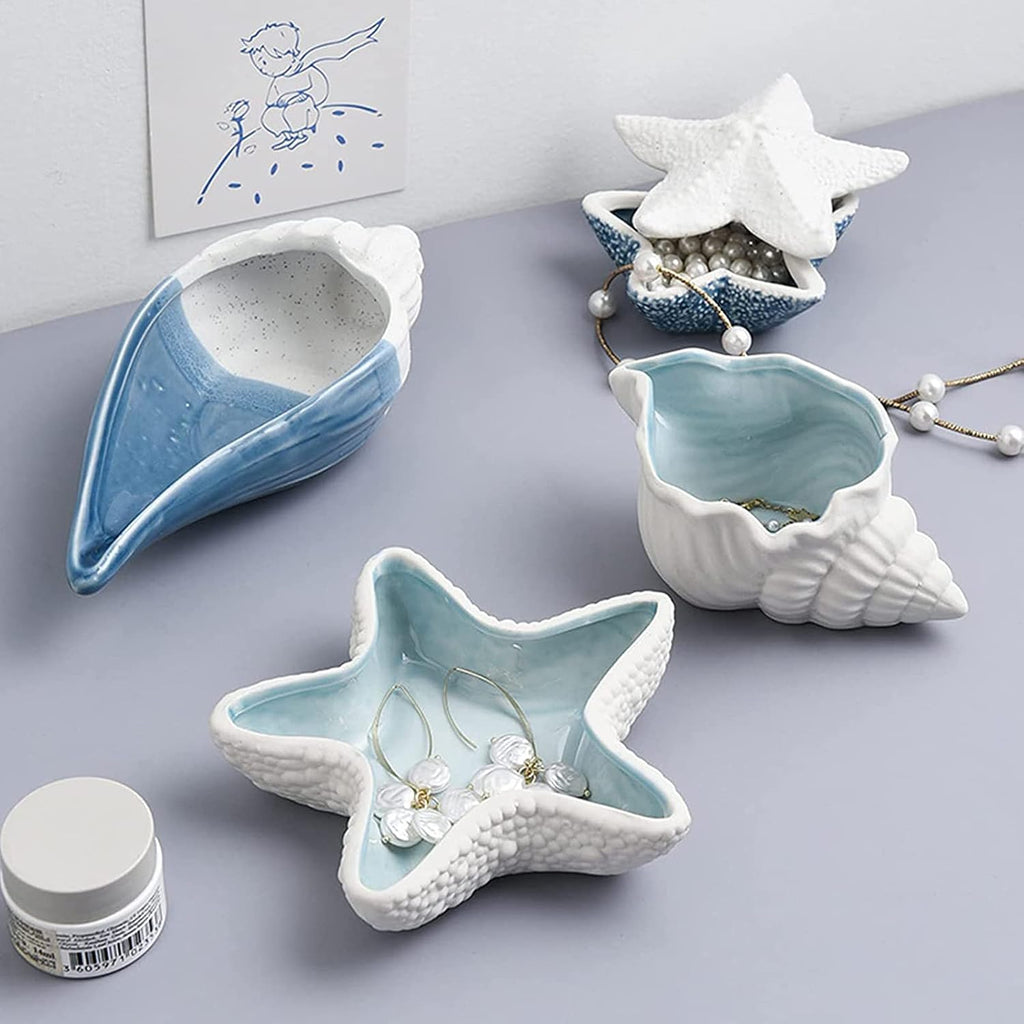 Starfish Ceramic Jewelry Dish Tray, Ring Holder and Trinket Tray for Rings