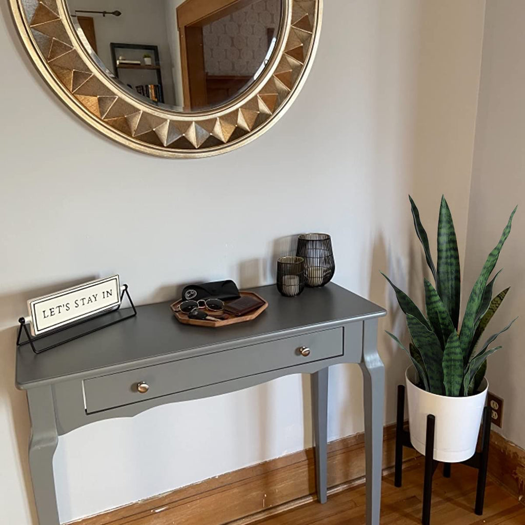 Artificial Plants Sansevieria Snake Plant with Black Plastic Planter Greenery Perfect Faux Agave Fake Plants in Pot