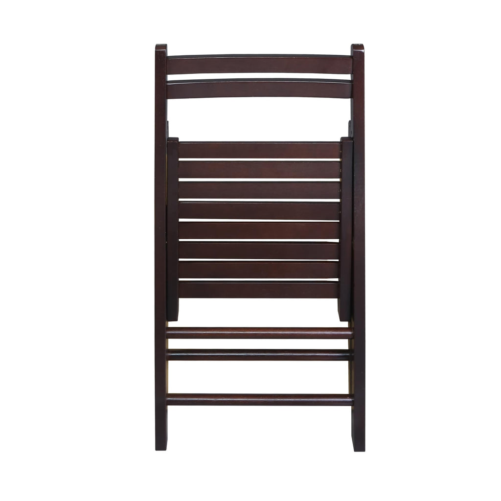 Wooden Folding Chairs 2-Pcs Set - Espresso