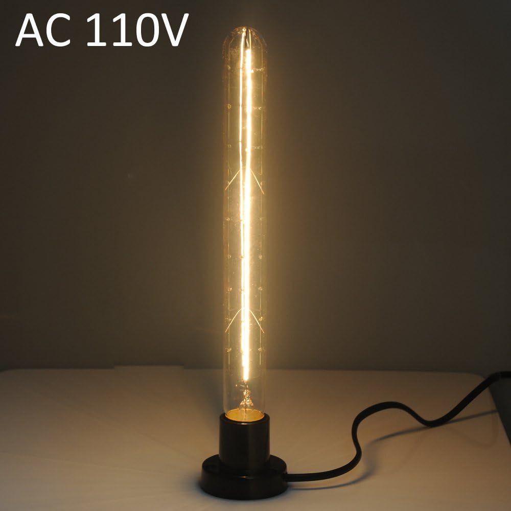 T300 Vintage LED Filament Bulb 40W Antique Edison Bulb Warm White 2200K Tubular Amber Glass Incandescent Decorative