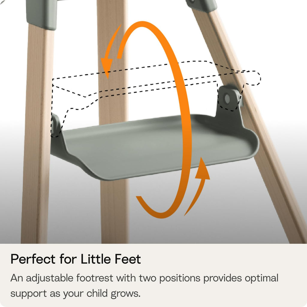 Clikk High Chair, Fjord Blue - All-in-One High Chair with Tray + Harness - Light, Durable & Travel Friendly
