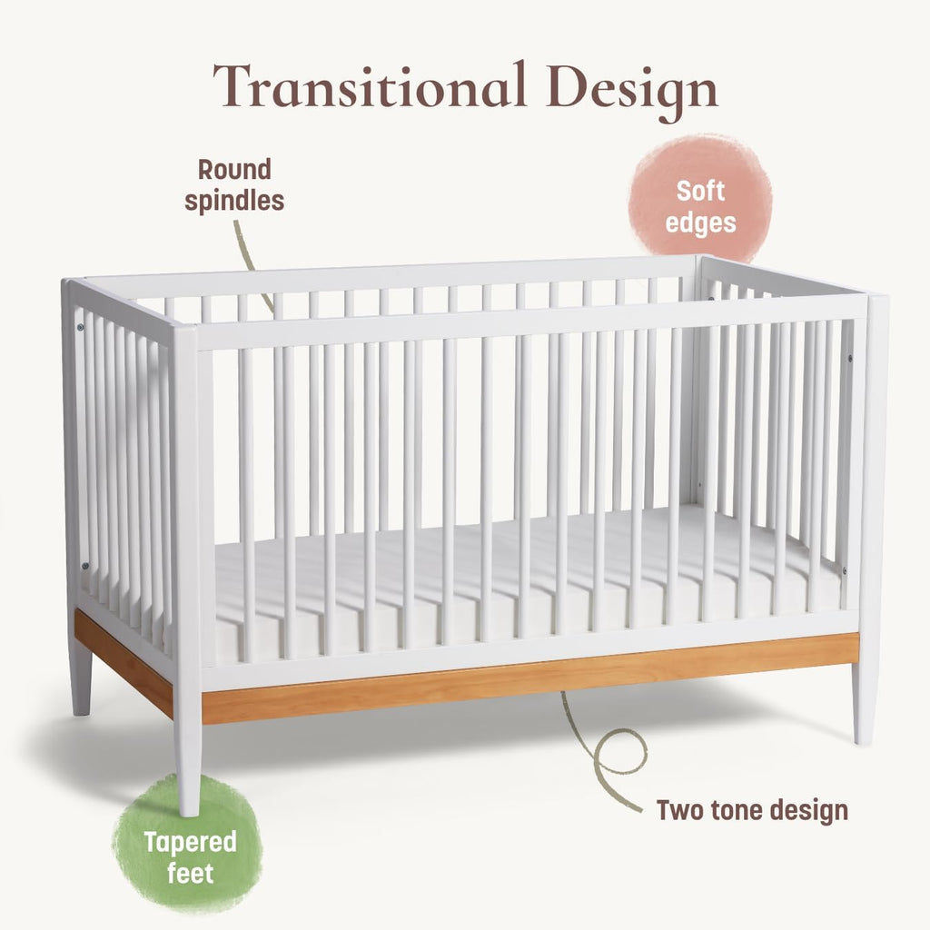 Clover 4-in-1 Convertible Baby Crib to Toddler Bed, Grove Green