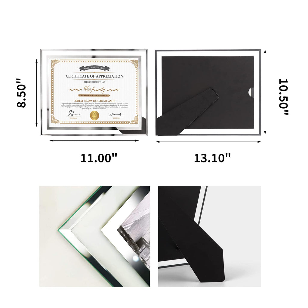 12 Packs 8.5 by 11 Glass Certificate Frames, 8.5x11 School Frames